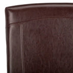 Brown / Clay Marbled Leather Parsons Dining Chair, Set of 2