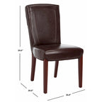 Brown / Clay Marbled Leather Parsons Dining Chair, Set of 2