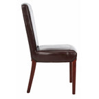 Brown / Clay Marbled Leather Parsons Dining Chair, Set of 2