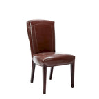 Brown / Clay Marbled Leather Parsons Dining Chair, Set of 2