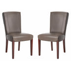 Brown / Clay Marbled Leather Parsons Dining Chair, Set of 2