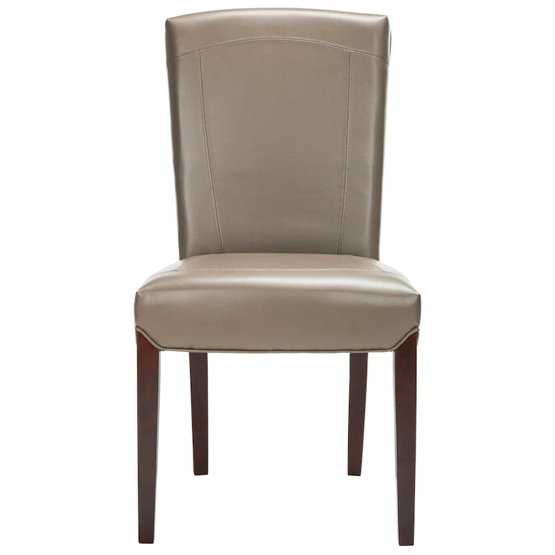 Brown / Clay Marbled Leather Parsons Dining Chair, Set of 2