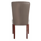 Brown / Clay Marbled Leather Parsons Dining Chair, Set of 2