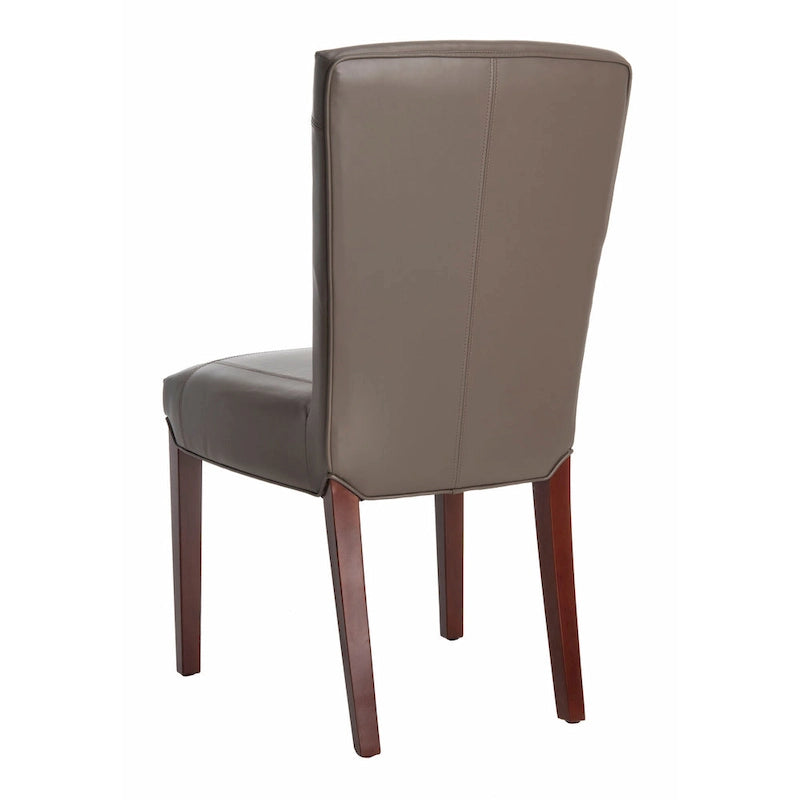 Brown / Clay Marbled Leather Parsons Dining Chair, Set of 2