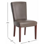 Brown / Clay Marbled Leather Parsons Dining Chair, Set of 2