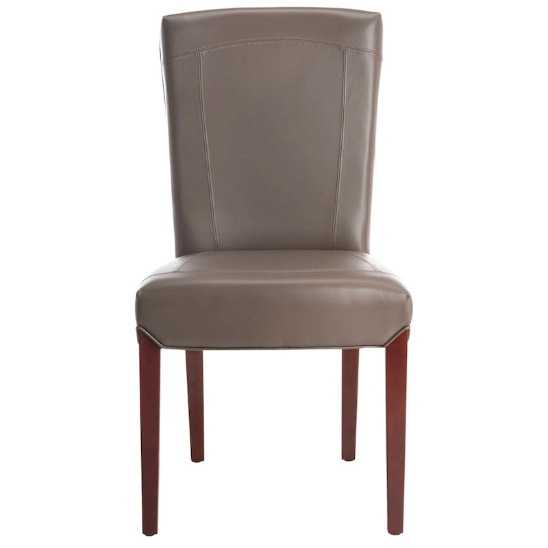 Brown / Clay Marbled Leather Parsons Dining Chair, Set of 2