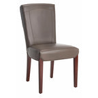 Brown / Clay Marbled Leather Parsons Dining Chair, Set of 2