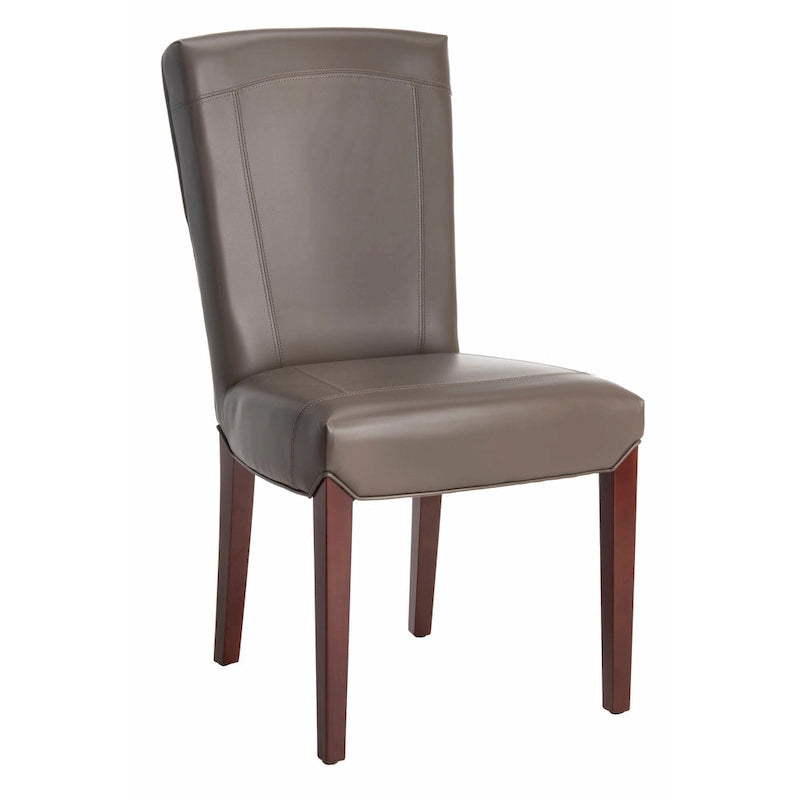 Brown / Clay Marbled Leather Parsons Dining Chair, Set of 2