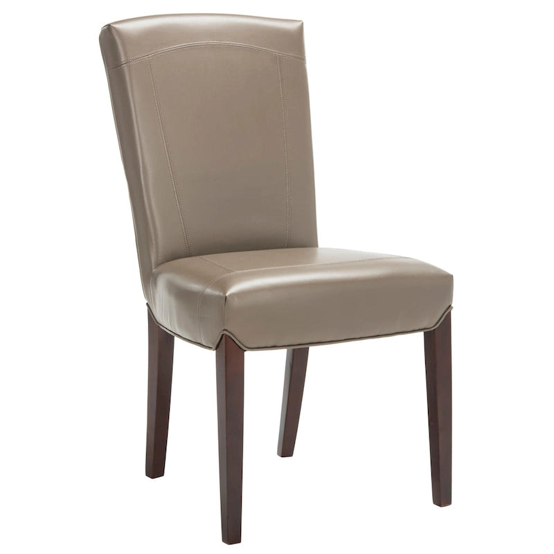 Brown / Clay Marbled Leather Parsons Dining Chair, Set of 2