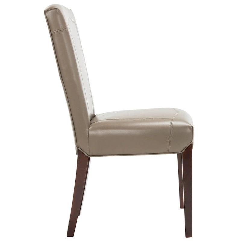 Brown / Clay Marbled Leather Parsons Dining Chair, Set of 2