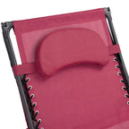 Dark Red Folding Reclining Lounge Chair with Sunshade & Cup Holder – 1-Person