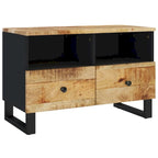 Solid Wood TV Stand 27.6"x13"x18.1" – Industrial Style, Acacia/Mango/Reclaimed