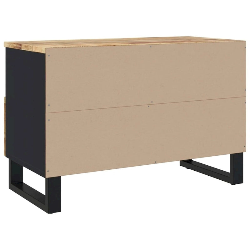 Solid Wood TV Stand 27.6"x13"x18.1" – Industrial Style, Acacia/Mango/Reclaimed