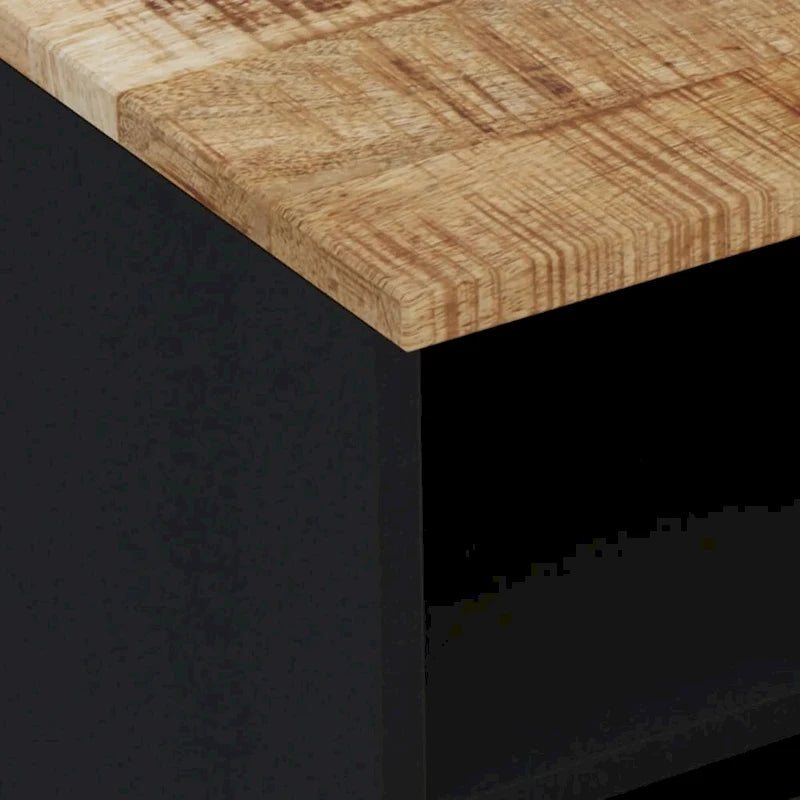 Solid Wood TV Stand 27.6"x13"x18.1" – Industrial Style, Acacia/Mango/Reclaimed