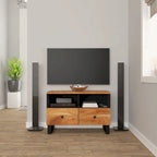 Solid Wood TV Stand 27.6"x13"x18.1" – Industrial Style, Acacia/Mango/Reclaimed