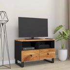 Solid Wood TV Stand 27.6"x13"x18.1" – Industrial Style, Acacia/Mango/Reclaimed