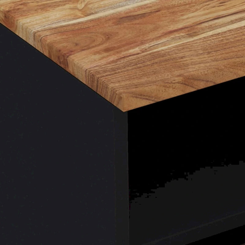 Solid Wood TV Stand 27.6"x13"x18.1" – Industrial Style, Acacia/Mango/Reclaimed