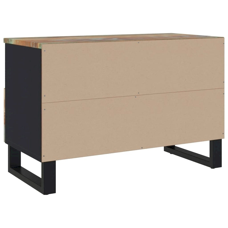 Solid Wood TV Stand 27.6"x13"x18.1" – Industrial Style, Acacia/Mango/Reclaimed