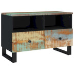 Solid Wood TV Stand 27.6"x13"x18.1" – Industrial Style, Acacia/Mango/Reclaimed