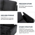 Gray / Dark Gray / Black L-Shaped Velvet Sleeper Sectional Sofa, 5-Seat