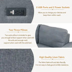Gray / Dark Gray / Black L-Shaped Velvet Sleeper Sectional Sofa, 5-Seat
