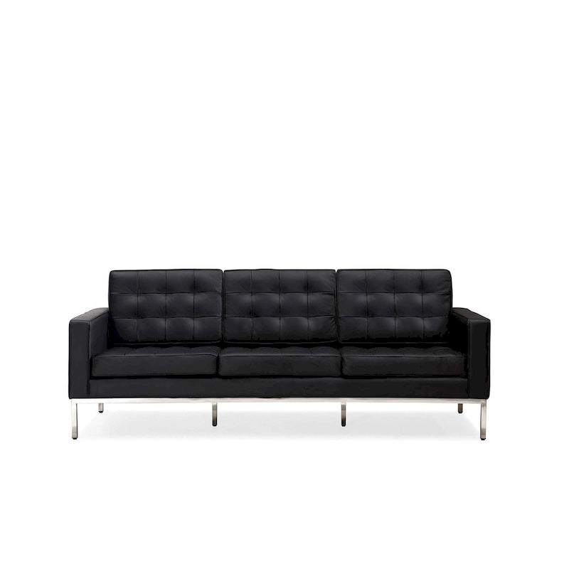 Black PU Leather Nailhead Sofa – 1/2/3 Seat