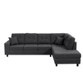 109.2L-shaped Modular Sectional Sofa with Removable Back Cushions and 2 Pillows, for Living rooms, Offices, and Apartments