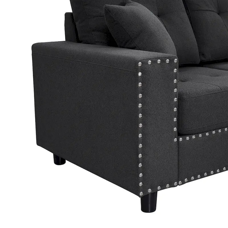 109.2L-shaped Modular Sectional Sofa with Removable Back Cushions and 2 Pillows, for Living rooms, Offices, and Apartments