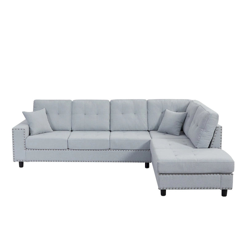 109.2L-shaped Modular Sectional Sofa with Removable Back Cushions and 2 Pillows, for Living rooms, Offices, and Apartments