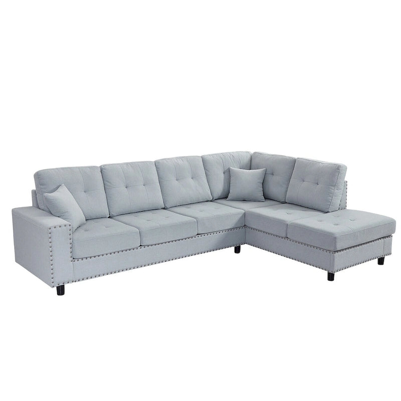 109.2L-shaped Modular Sectional Sofa with Removable Back Cushions and 2 Pillows, for Living rooms, Offices, and Apartments