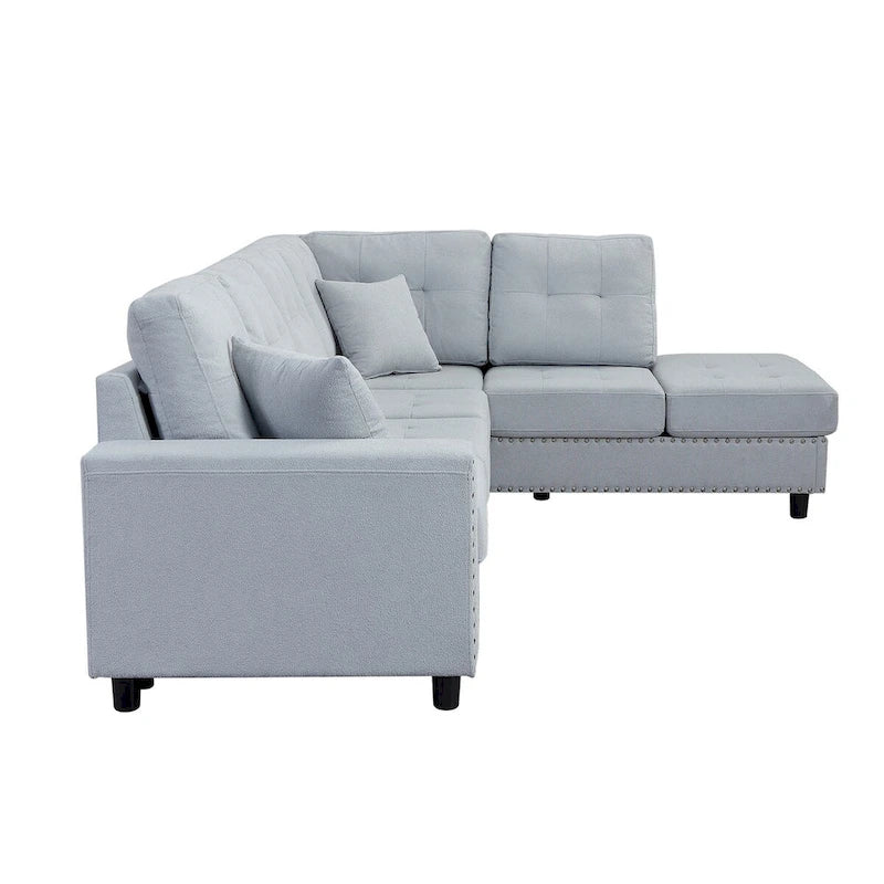 109.2L-shaped Modular Sectional Sofa with Removable Back Cushions and 2 Pillows, for Living rooms, Offices, and Apartments