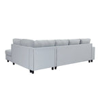 109.2L-shaped Modular Sectional Sofa with Removable Back Cushions and 2 Pillows, for Living rooms, Offices, and Apartments