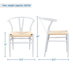 Modern Weave Y-Back Dining Chair, Metal Frame, Set of 2 – Black/White, Brown, White, Wood, Black, Chocolate Brown