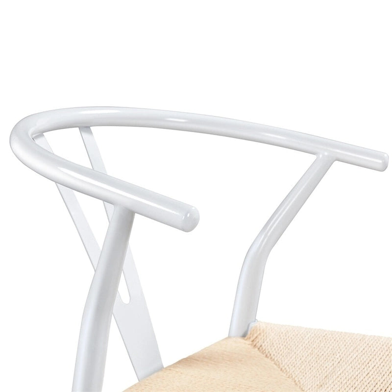 Modern Weave Y-Back Dining Chair, Metal Frame, Set of 2 – Black/White, Brown, White, Wood, Black, Chocolate Brown