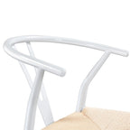 Modern Weave Y-Back Dining Chair, Metal Frame, Set of 2 – Black/White, Brown, White, Wood, Black, Chocolate Brown