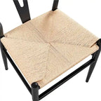 Modern Weave Y-Back Dining Chair, Metal Frame, Set of 2 – Black/White, Brown, White, Wood, Black, Chocolate Brown