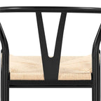 Modern Weave Y-Back Dining Chair, Metal Frame, Set of 2 – Black/White, Brown, White, Wood, Black, Chocolate Brown