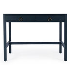 Brown / White / Blue 2-Drawer Writing Desk for 1 Person