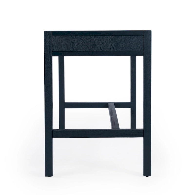 Brown / White / Blue 2-Drawer Writing Desk for 1 Person