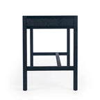 Brown / White / Blue 2-Drawer Writing Desk for 1 Person