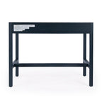 Brown / White / Blue 2-Drawer Writing Desk for 1 Person