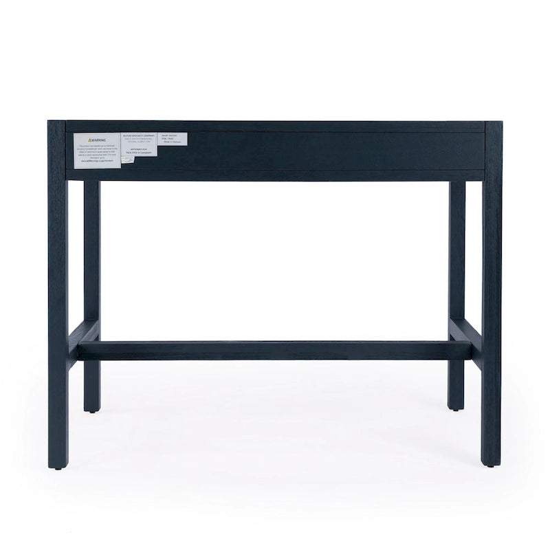 Brown / White / Blue 2-Drawer Writing Desk for 1 Person