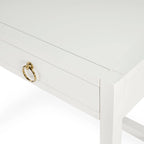 Brown / White / Blue 2-Drawer Writing Desk for 1 Person