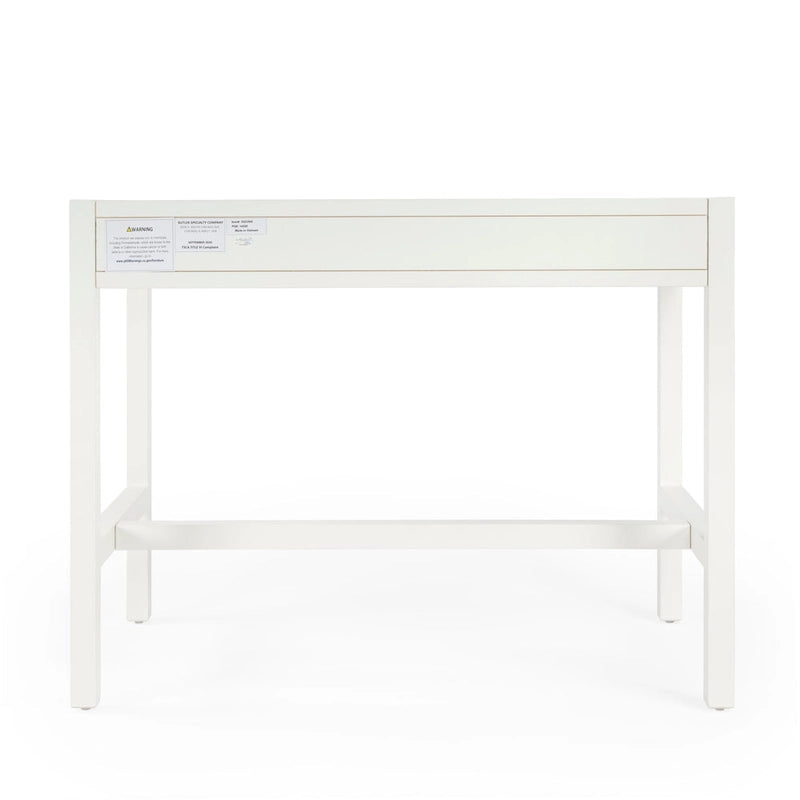 Brown / White / Blue 2-Drawer Writing Desk for 1 Person