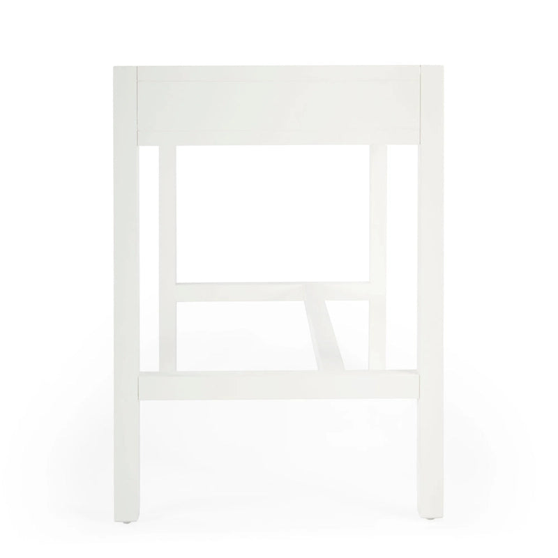 Brown / White / Blue 2-Drawer Writing Desk for 1 Person