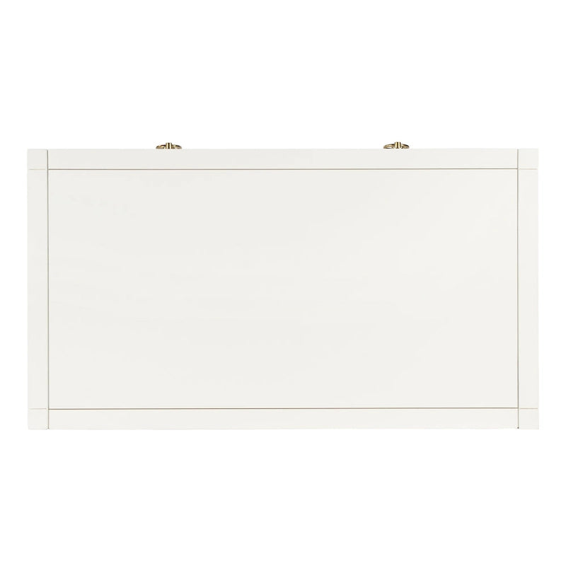 Brown / White / Blue 2-Drawer Writing Desk for 1 Person