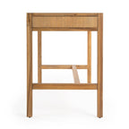Brown / White / Blue 2-Drawer Writing Desk for 1 Person