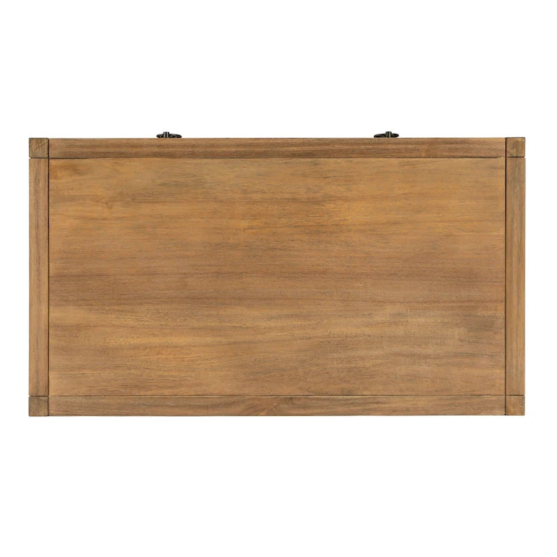 Brown / White / Blue 2-Drawer Writing Desk for 1 Person