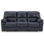 Ocean Blue Power Reclining Sofa for 3, 88"W × 41"D × 41"H