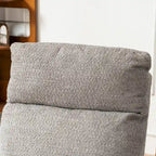 High-Back Upholstered Rocking Chair with Armrests & Side Pocket, Grey/Beige, Single Seat